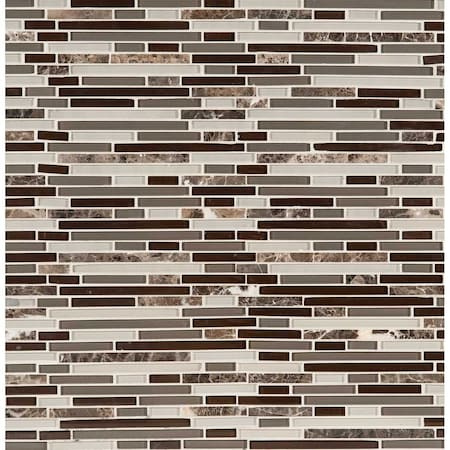Royal Oaks 12 In. X 12 In. X 8 Mm Glass Marble Mesh-Mounted Mosaic Tile, 10PK